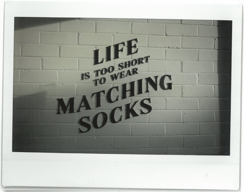 08 matching socks sign - The Lost Sock Laundromat